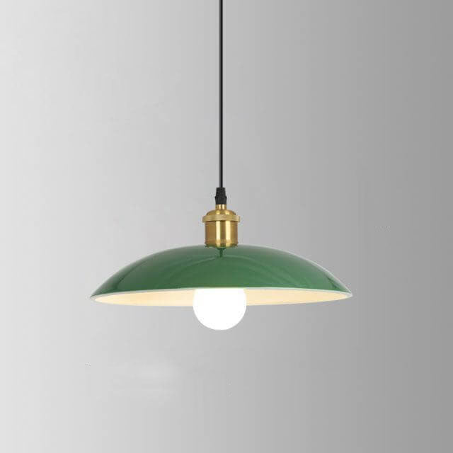 Norvo | RetroDome Industriell Vintage Pendellampe | Grønn Jernkuppel Design | Enkelt Lys | Rustikk Takbelysning