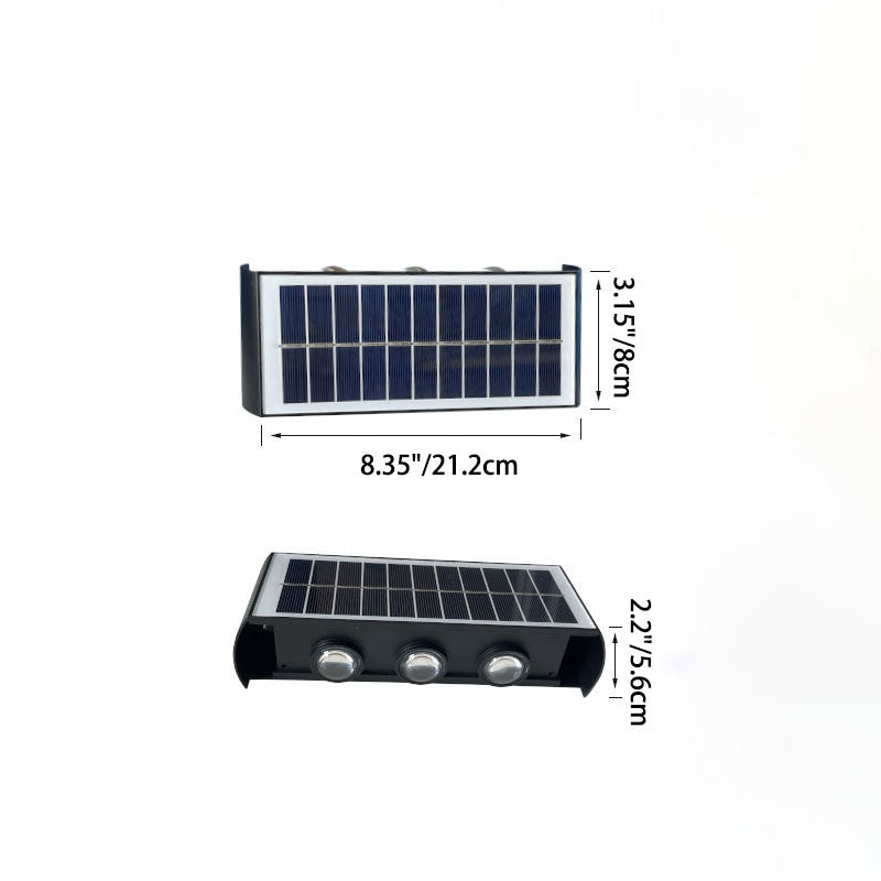 Norvo | Moderne Enkelhet Sol Vannavstøtende Rektangulær ABS PMMA LED Vegglampe For Utendørs Patio
