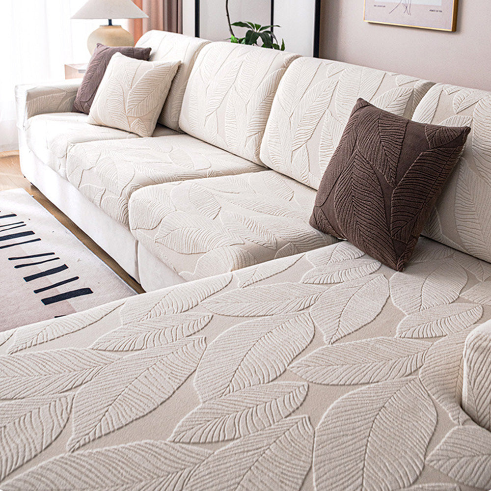 Norvo | Moderne Blader Jacquard Vanntett Anti-Ripe Stretch Full Dekke Sofa Dekke