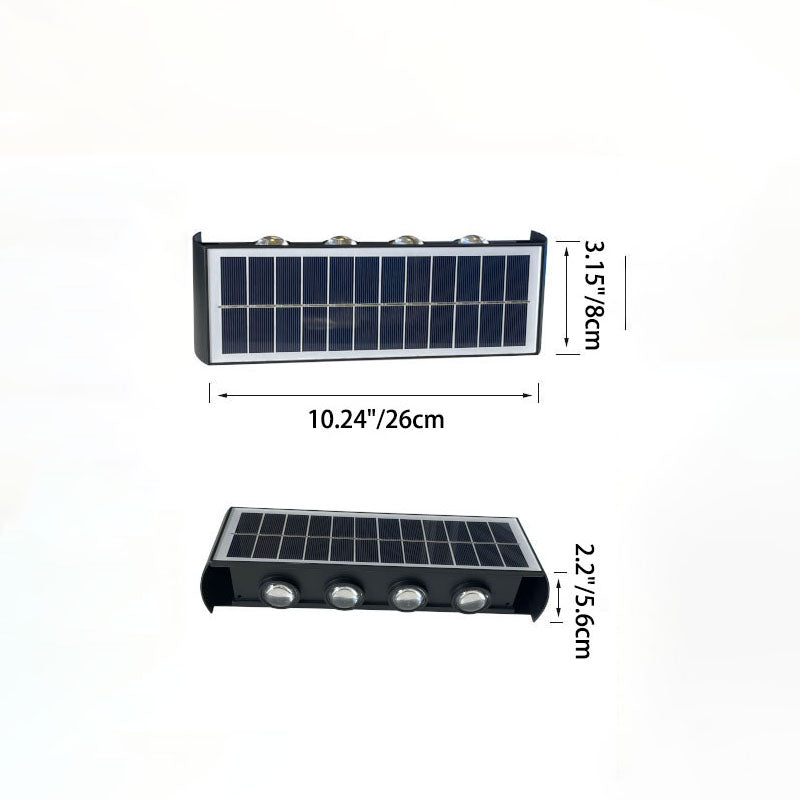 Norvo | Moderne Enkelhet Sol Vannavstøtende Rektangulær ABS PMMA LED Vegglampe For Utendørs Patio