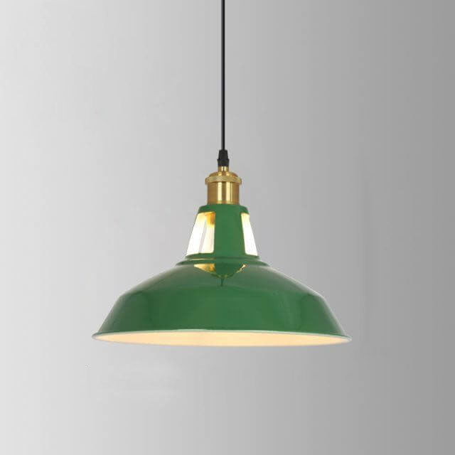 Norvo | RetroDome Industriell Vintage Pendellampe | Grønn Jernkuppel Design | Enkelt Lys | Rustikk Takbelysning