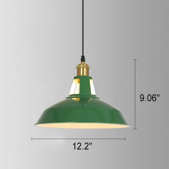 Norvo | RetroDome Industriell Vintage Pendellampe | Grønn Jernkuppel Design | Enkelt Lys | Rustikk Takbelysning