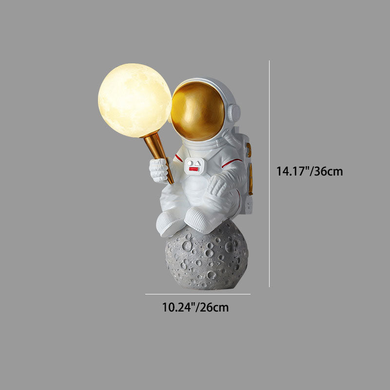 Norvo | Moderne Kreativ Tegneserie Astronaut Harpiks ABS 1-Lyskilde Vegglampe for Soverom