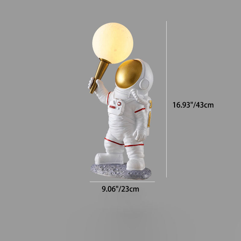 Norvo | Moderne Kreativ Tegneserie Astronaut Harpiks ABS 1-Lyskilde Vegglampe for Soverom