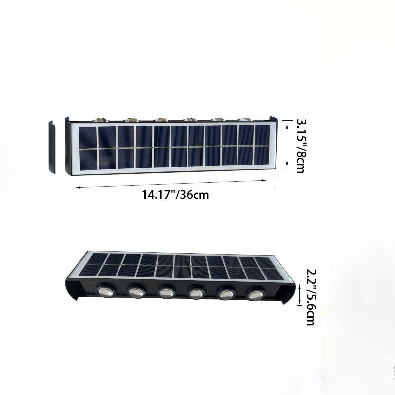 Norvo | Moderne Enkelhet Sol Vannavstøtende Rektangulær ABS PMMA LED Vegglampe For Utendørs Patio