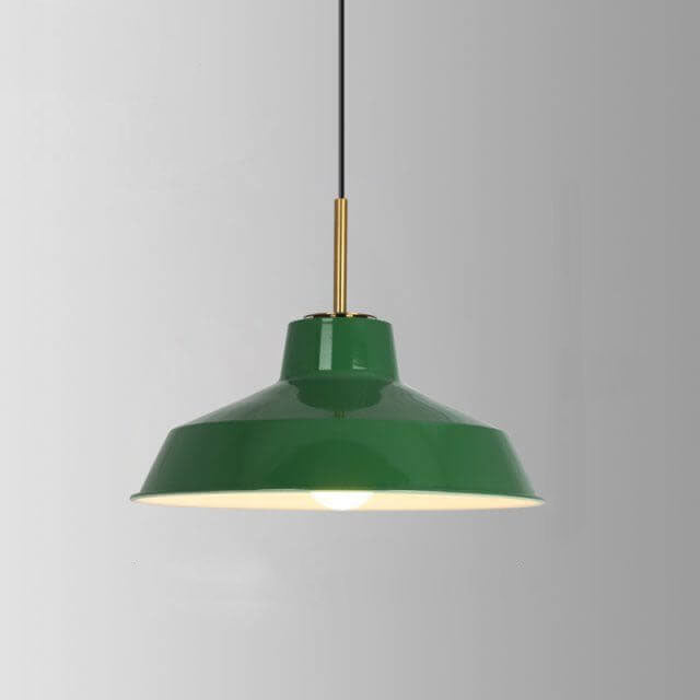 Norvo | RetroDome Industriell Vintage Pendellampe | Grønn Jernkuppel Design | Enkelt Lys | Rustikk Takbelysning