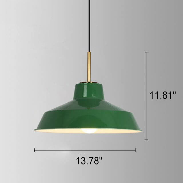 Norvo | RetroDome Industriell Vintage Pendellampe | Grønn Jernkuppel Design | Enkelt Lys | Rustikk Takbelysning