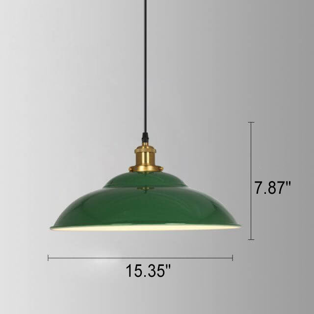 Norvo | RetroDome Industriell Vintage Pendellampe | Grønn Jernkuppel Design | Enkelt Lys | Rustikk Takbelysning