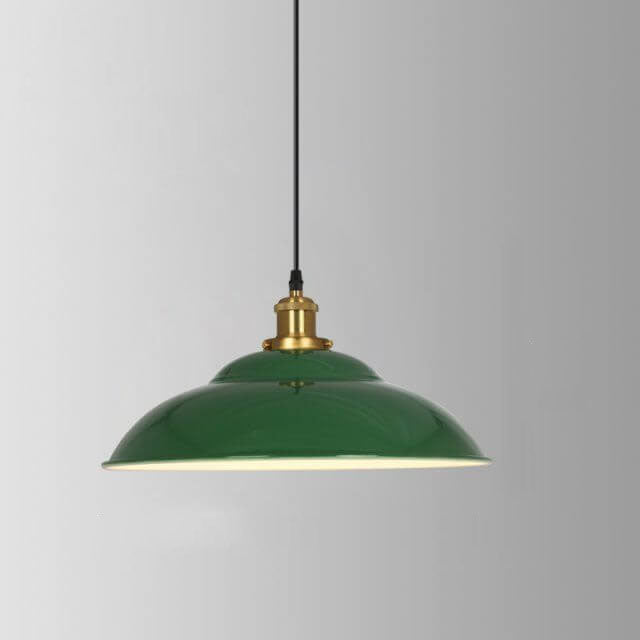 Norvo | RetroDome Industriell Vintage Pendellampe | Grønn Jernkuppel Design | Enkelt Lys | Rustikk Takbelysning