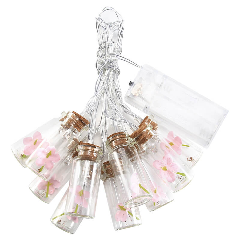 Norvo | Jule LED Ønske Flaske Tre Snø Batteri Boks Dekorativ Lyskæde