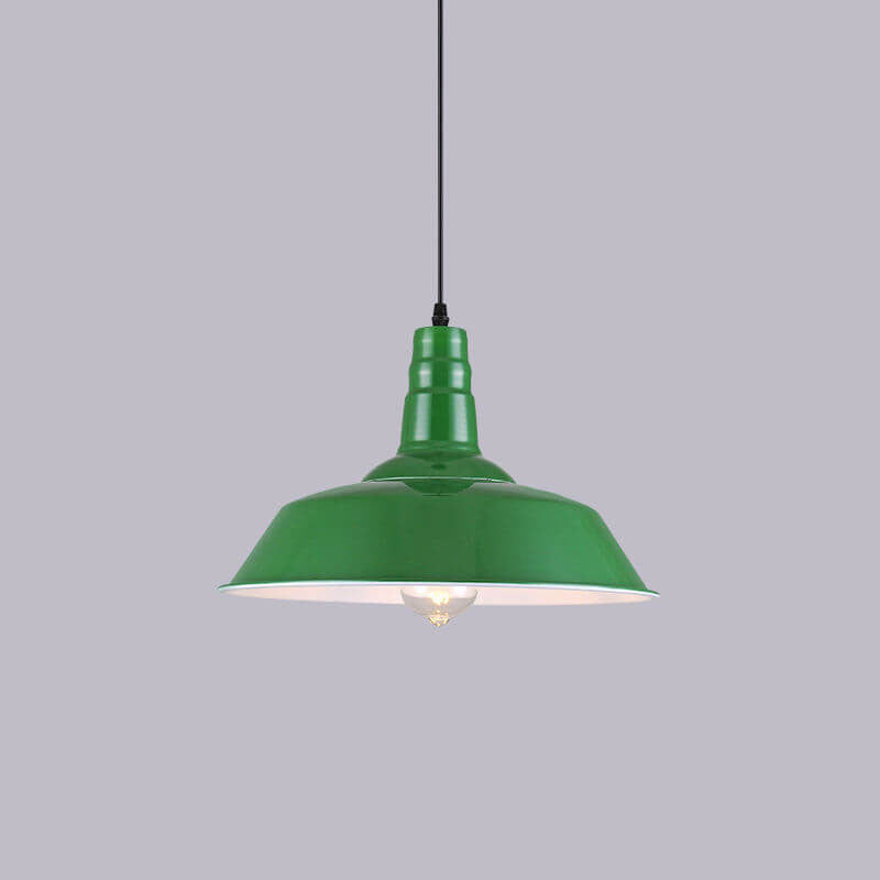 Norvo | RetroDome Industriell Vintage Pendellampe | Grønn Jernkuppel Design | Enkelt Lys | Rustikk Takbelysning