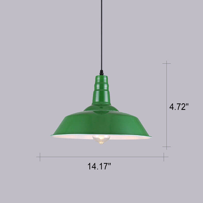 Norvo | RetroDome Industriell Vintage Pendellampe | Grønn Jernkuppel Design | Enkelt Lys | Rustikk Takbelysning
