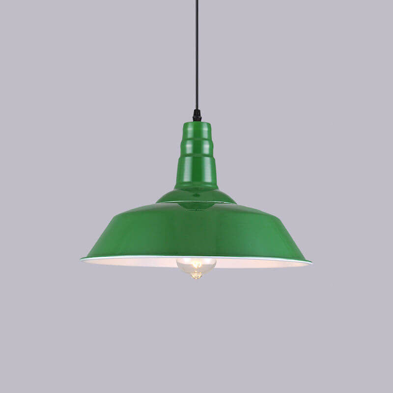 Norvo | RetroDome Industriell Vintage Pendellampe | Grønn Jernkuppel Design | Enkelt Lys | Rustikk Takbelysning