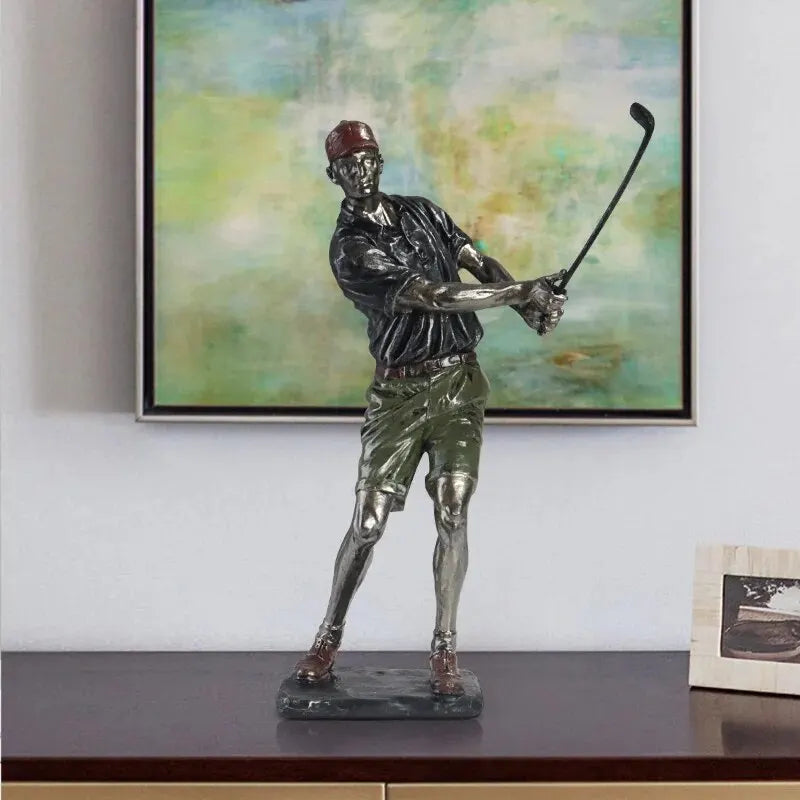 Norvo Statuer Skulptur, Kreativ Golfer Figuriner Hjem Dekor, Spiller Kunstfigur Skrivebords Dekorasjoner, Samleobjekt Gave Håndverk, De