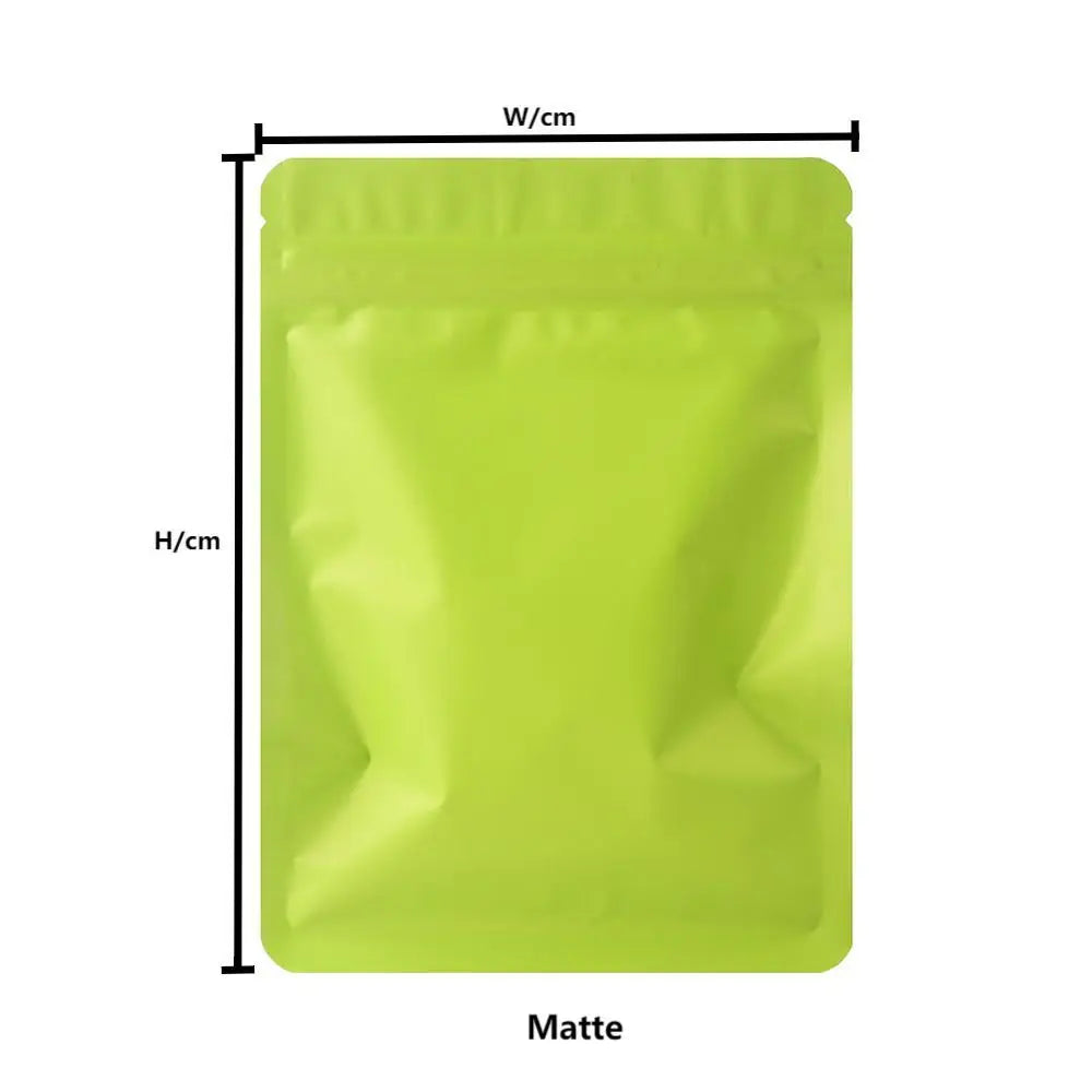 Norvo | 100PCS Dobbeltsidige Frosted Mylar Poser - Flat Bunn, Vanntett, Varmeforseglede Aluminiumsfolie Glidelåsposer