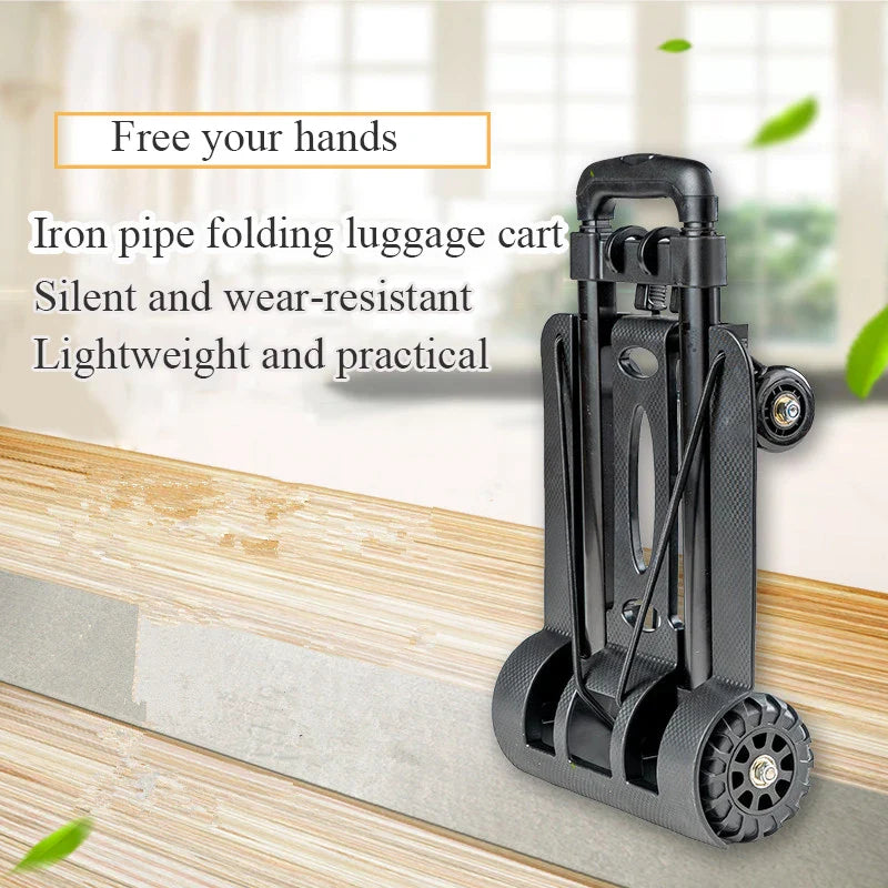 Norvo | Sammenleggbar Portabel Håndtruck med 2 eller 4 Hjul Justerbart Trekkstang – CarryFlex