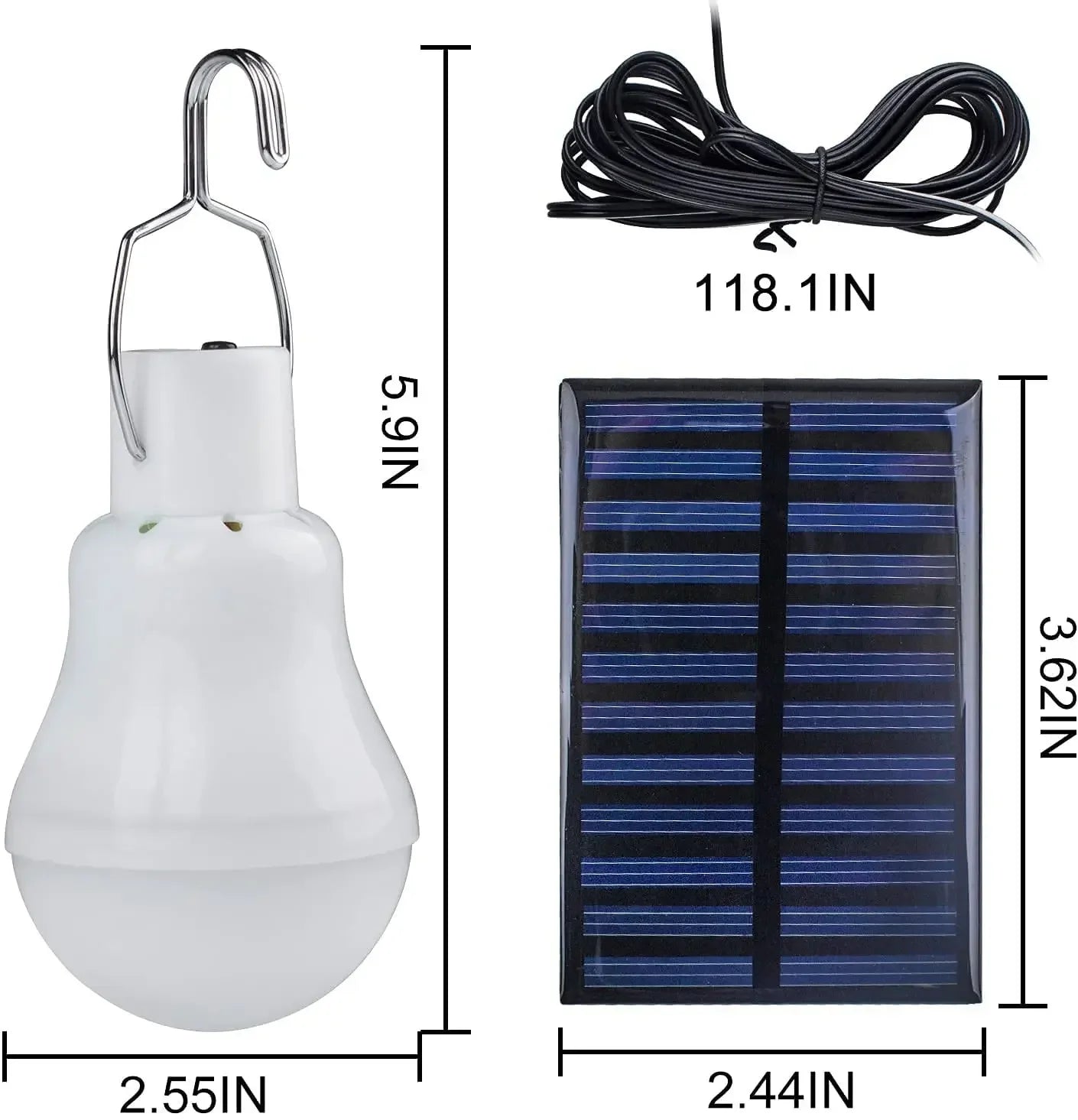 Norvo | Sollys med solcellepanel – Energisparende LED-lampe for innendørs og utendørs bruk