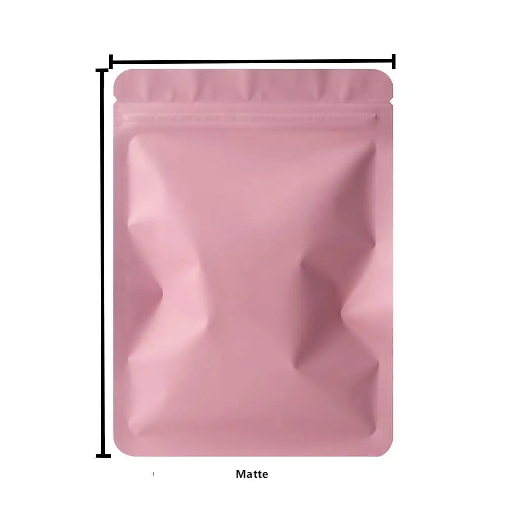 Norvo | 100PCS Dobbeltsidige Frosted Mylar Poser - Flat Bunn, Vanntett, Varmeforseglede Aluminiumsfolie Glidelåsposer