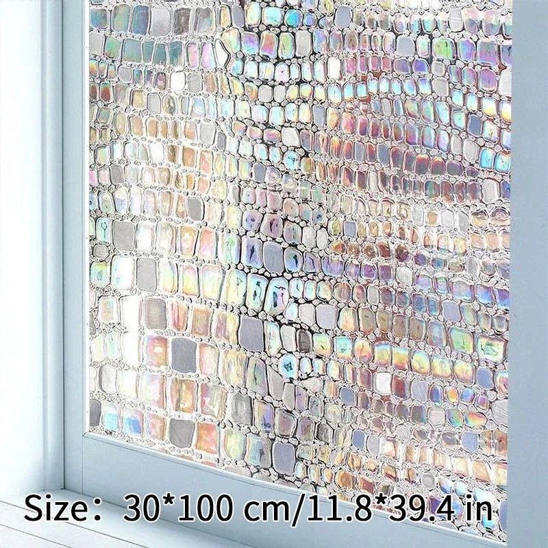 Norvo | 3D Buntglasvindu folie - Dekorativ vinylklistremerke for glassvinduer med statisk feste - Fenetre Buntglasvindu dekor