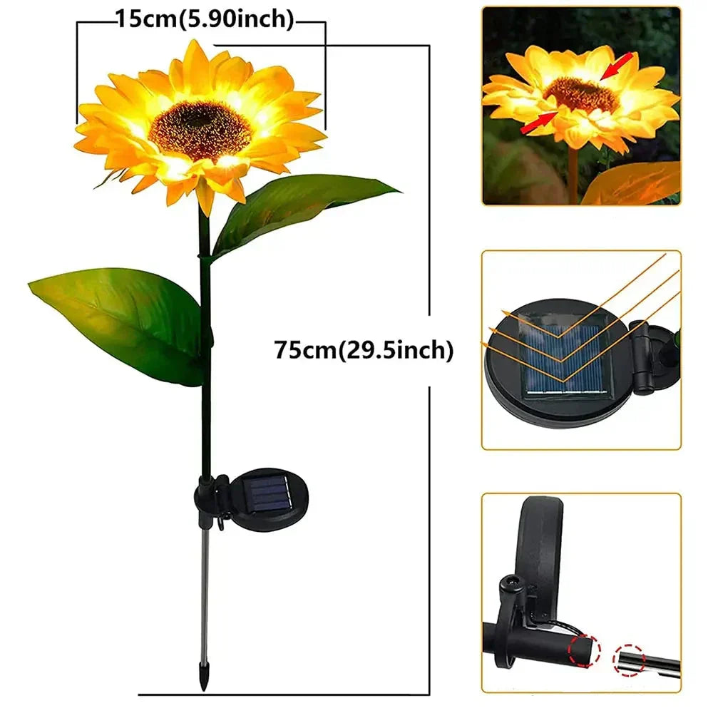 Norvo | Vanntett Solar Solsikke Lampe for Hage & Terrasse