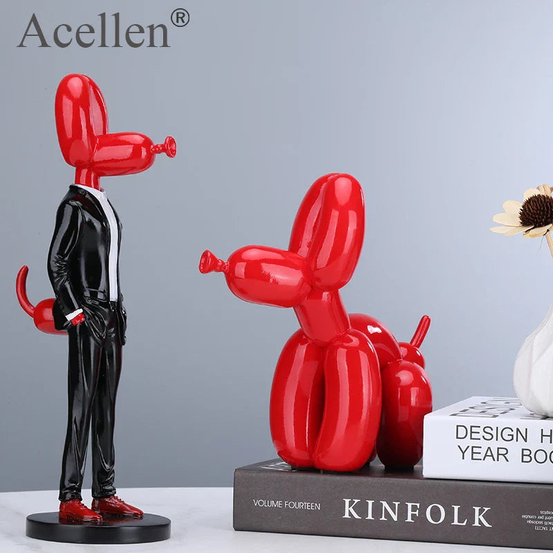 Norvo Ballon Hund Statue Harz Skulptur Hjem Decor Moderne Nordic Hjem Dekorasjon Tilbehør for Stue Dyr Figurer