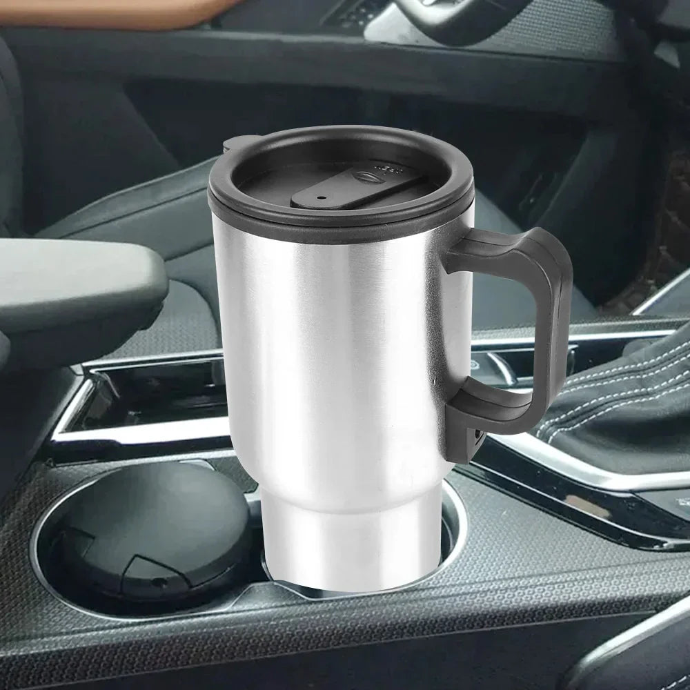 Norvo | 12V Elektrisk varmtvannskjele for bil - 450ml rustfritt stål termokopp for vann, kaffe, melk - Reiser & Camping