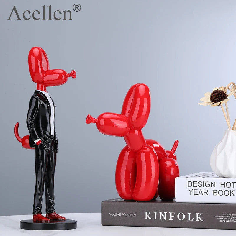 Norvo Ballon Hund Statue Harz Skulptur Hjem Decor Moderne Nordic Hjem Dekorasjon Tilbehør for Stue Dyr Figurer