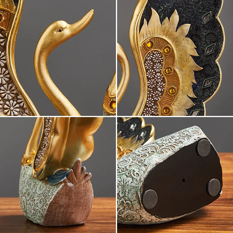 Norvo Soverom Kontor Skrivebord Tilbehør Bryllupsgave Figurine Svane Dekor Kunstneriske Figuriner Harpiks Ornamenter Dyr Statuer Dekor