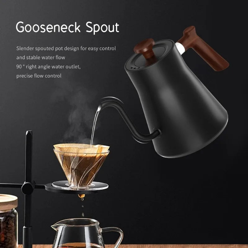 Norvo | 1200W Intelligent Elektrisk Vannkoker - Goose Neck Hånd Brygget Kaffe-kanne for Melkepulver & Presis Brygging