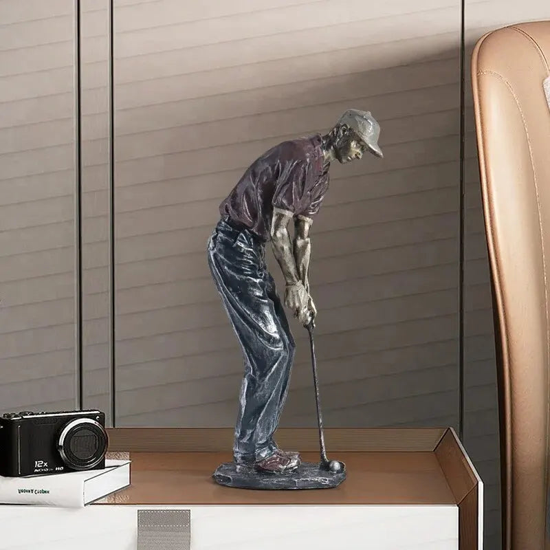 Norvo Statuer Skulptur, Kreativ Golfer Figuriner Hjem Dekor, Spiller Kunstfigur Skrivebords Dekorasjoner, Samleobjekt Gave Håndverk, De