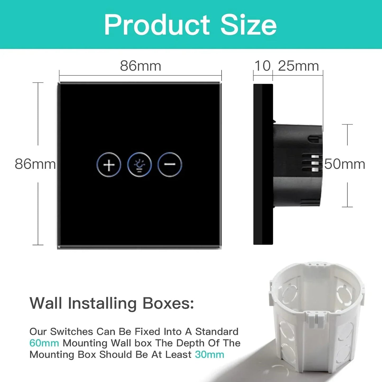 Tuya Smart Light Wall Switch med nøytral leder - WiFi-enhet Dimmerkontroll via SmartLife Google Alexa-apper