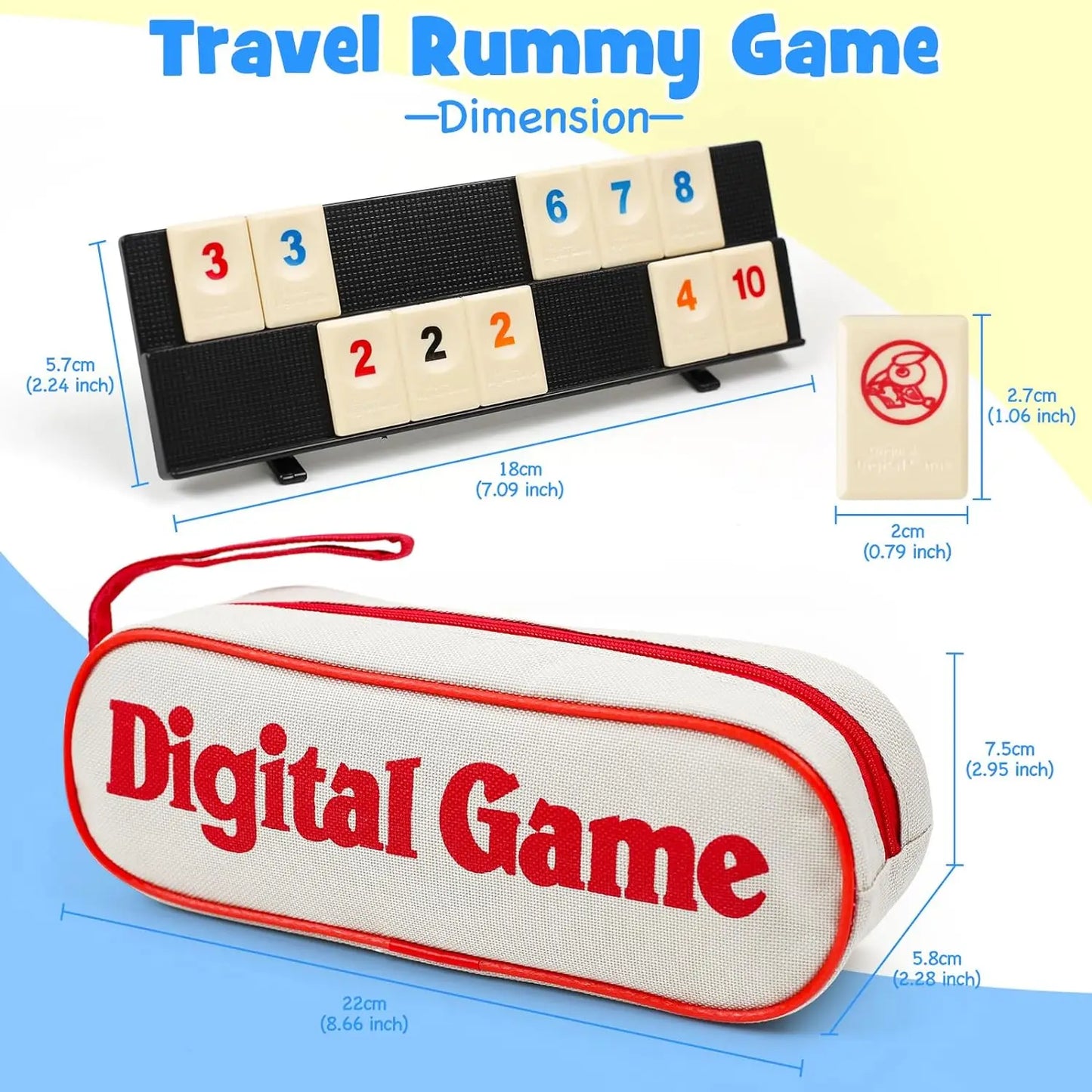Bærbar Mahjong Spillsett - Rummy Brettspill for Voksne og Familietreff, Perfekt for Reise
