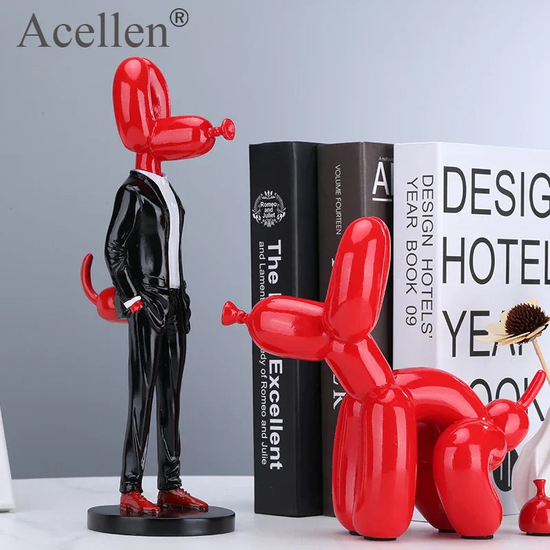Norvo Ballon Hund Statue Harz Skulptur Hjem Decor Moderne Nordic Hjem Dekorasjon Tilbehør for Stue Dyr Figurer