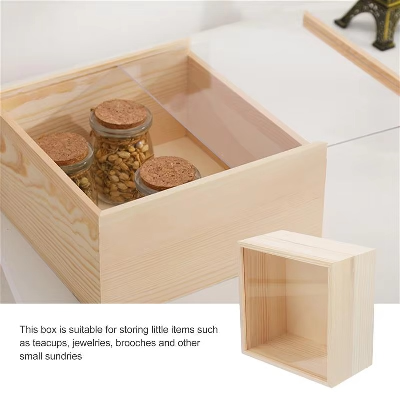 Norvo | Rustikk Ubehandlet Tre Lagringsboks med Glidende Lokk – Smykke, Minne, og Gavekiste