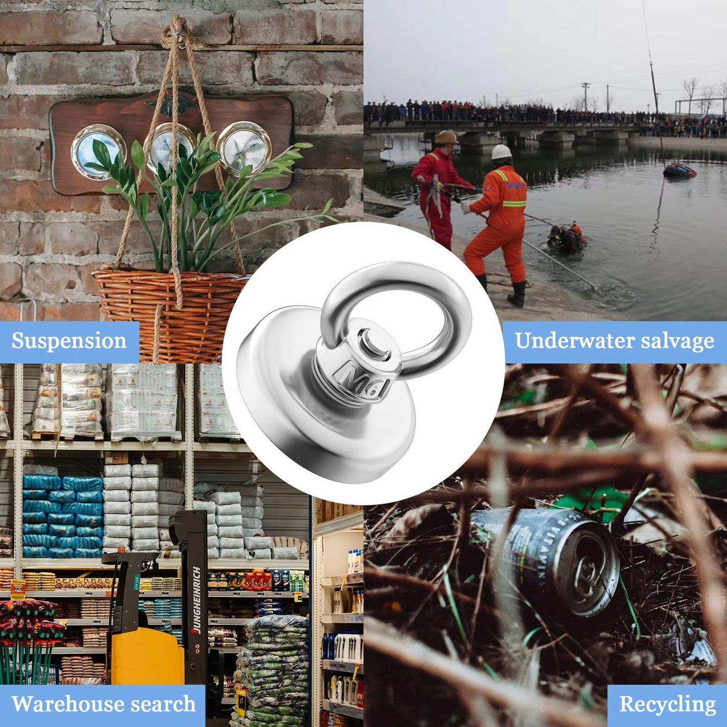 Norvo | Premium Neodymium Fiskemagnet med Øyebolt for Magnetisk Berging