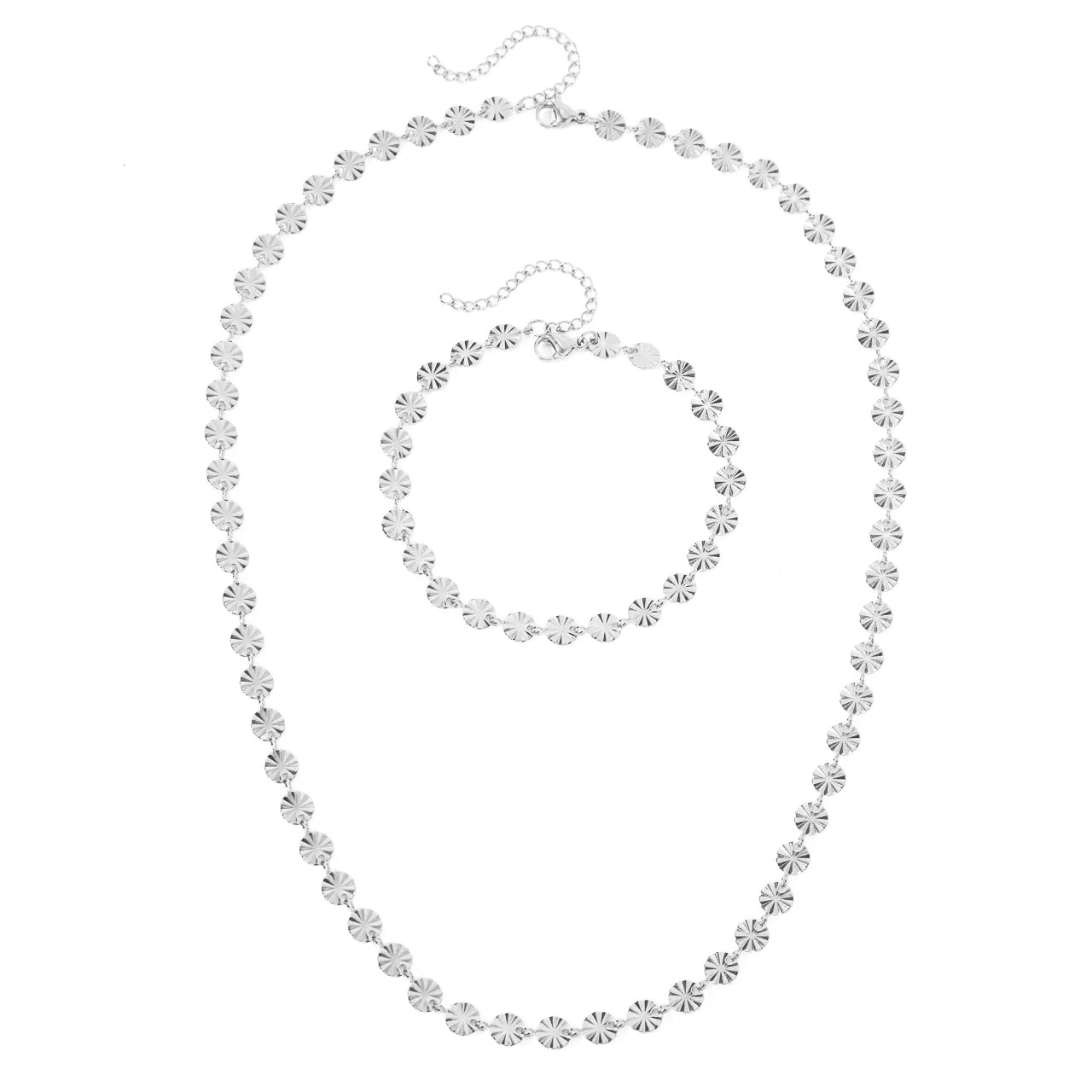 Norvo | Sirkel Spiral Armbånd og Halskjedesett