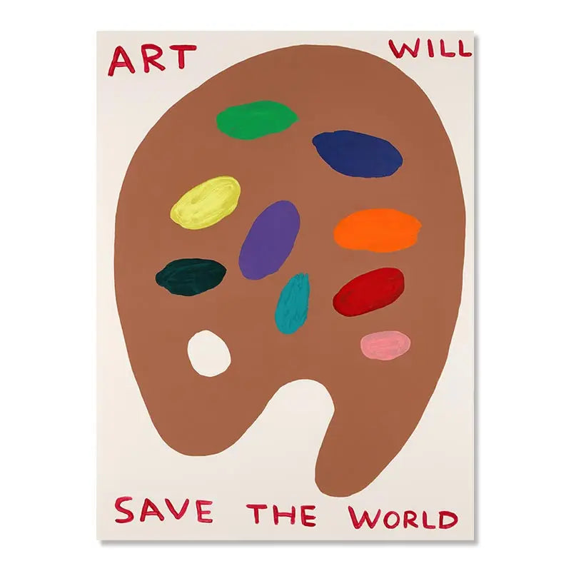 Norvo | David Shrigley Kanin Katt Vin Kjekks Rask Veggkunst Abstrakte Trykk Lerret Maleri Nordisk Plakat Bilder Stue Dekor