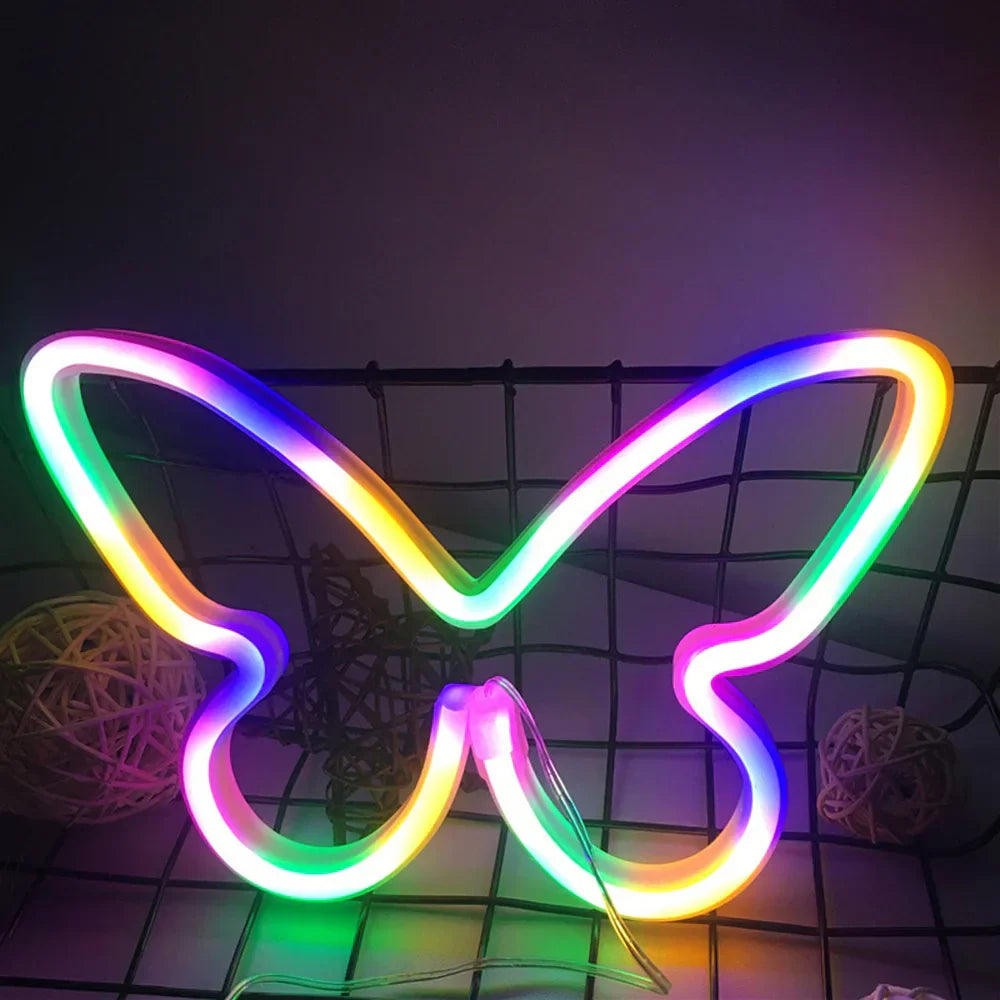 Norvo Neon Skilt – USB/Batteridrevet LED Neon Lys for Hjemmedekorasjon
