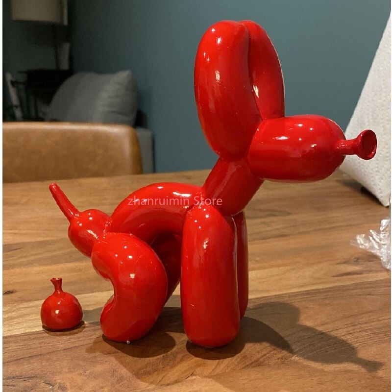 Norvo | Balloondog Skulptur, Ballongkunst Statues, Mini Samleobjekt, Hjemmedekor, Harpiksfigur, Skrivebordsaccessoirer, Romdekorasjon