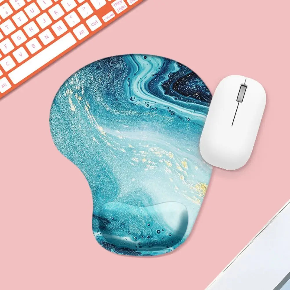 Norvo | Ergonomisk Marmorert Tekstur Mus Matte - Ikke-Glidende Håndleddstøtte - Komfortabel Spillmatte