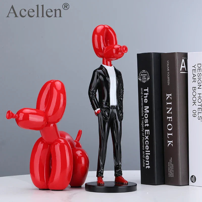Norvo Ballon Hund Statue Harz Skulptur Hjem Decor Moderne Nordic Hjem Dekorasjon Tilbehør for Stue Dyr Figurer