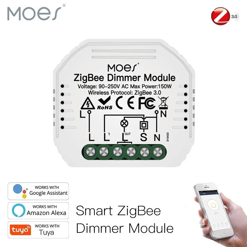 Tuya ZigBee Smart Light Relay Switch Module - WiFi Kontroll via SmartLife Google Alexa Apper