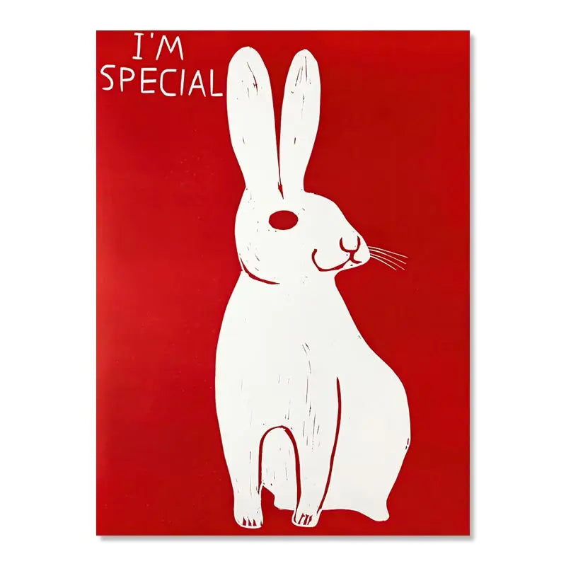 Norvo | David Shrigley Kanin Katt Vin Kjekks Rask Veggkunst Abstrakte Trykk Lerret Maleri Nordisk Plakat Bilder Stue Dekor