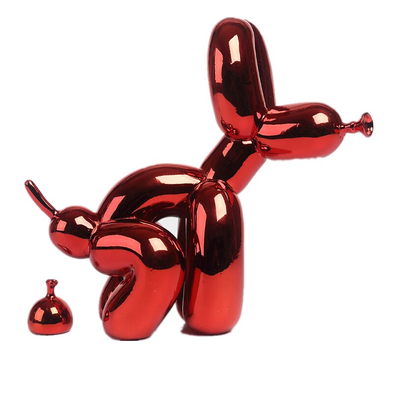 Norvo | Balloondog Skulptur, Ballongkunst Statues, Mini Samleobjekt, Hjemmedekor, Harpiksfigur, Skrivebordsaccessoirer, Romdekorasjon