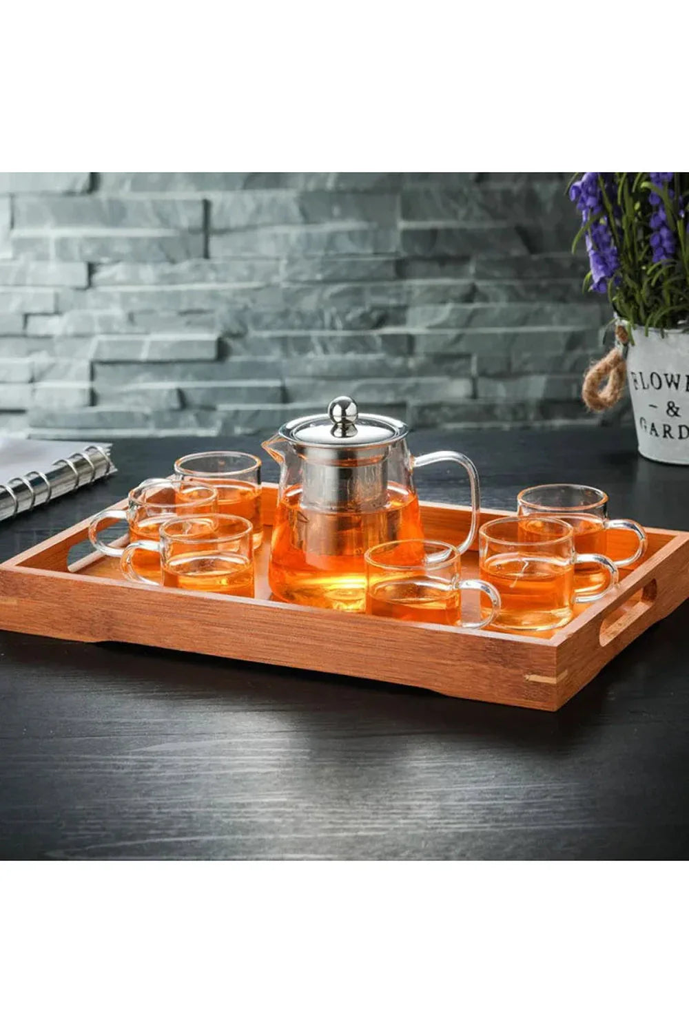 Norvo | Teapot i glass med infuser i rustfritt stål