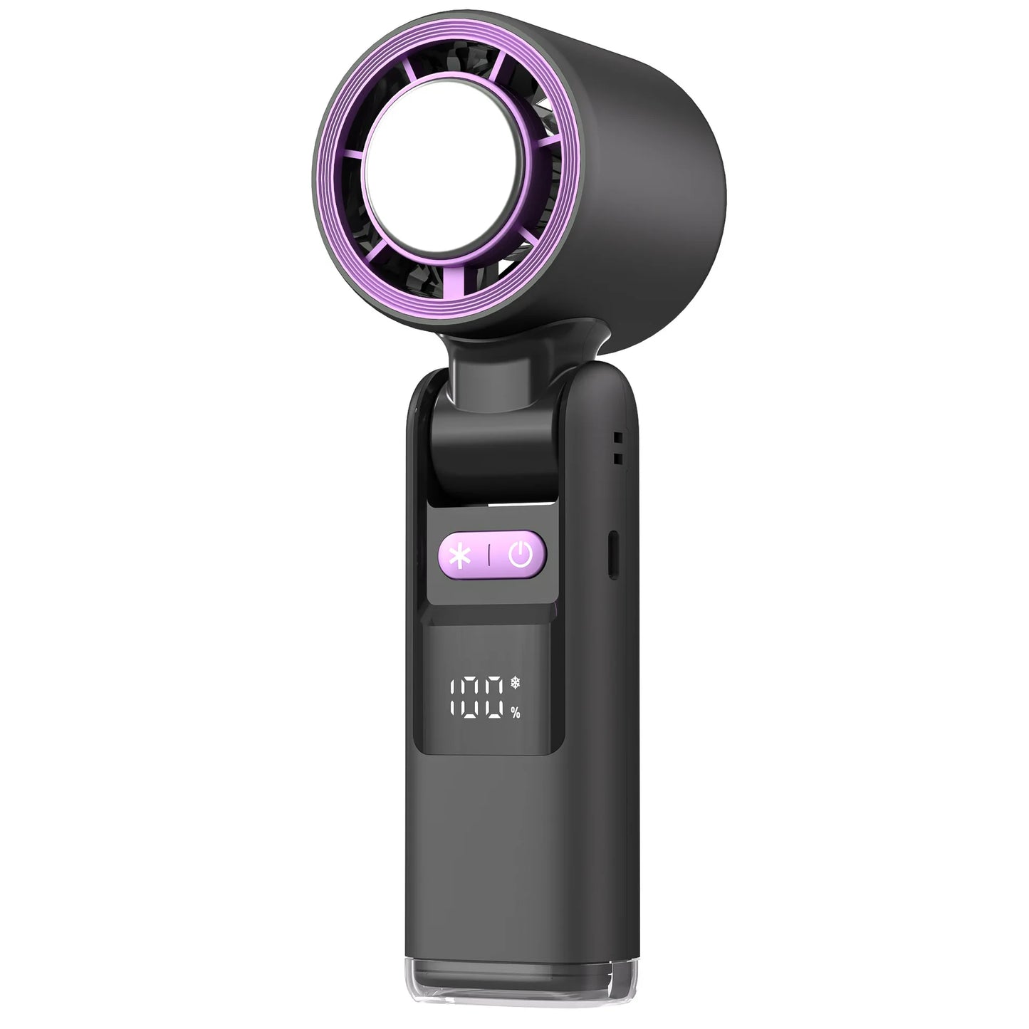 Norvo | CoolioX Mini Håndvifte | 100 Vindnivåer & Digital Skjerm | Sammenleggbar & USB Oppladbar | 4000 mAh Batteri