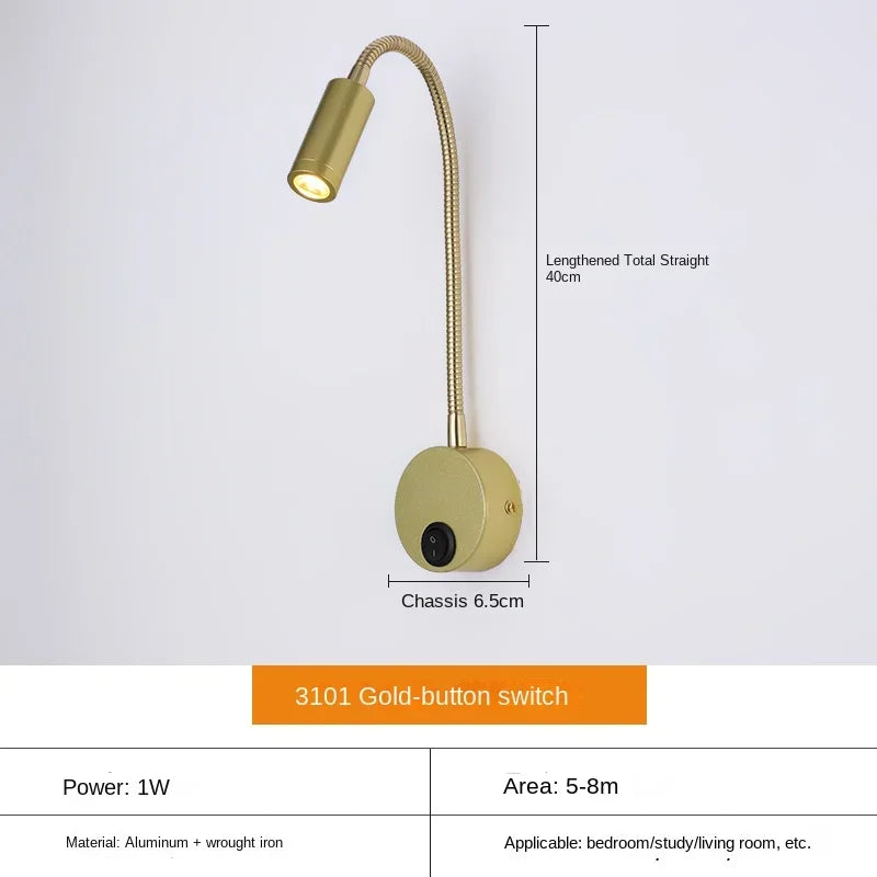 Norvo | Allsidig LED Vegglampe: Moderne, Fleksibel, Perfekt for å Lese i Sengen