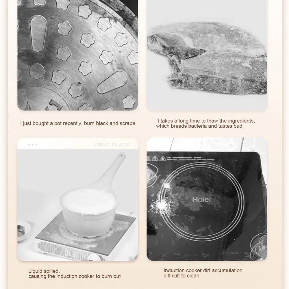 Norvo | Rustfritt stål varmeledningsplate – Induksjonskok plate varmefordelingsring, kokeskjerm-tilbehør