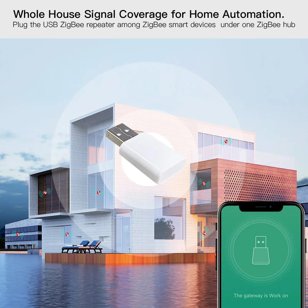Tuya ZigBee Signalsforsterker & Utvider - WiFi Rekkekontroll via SmartLife Google Alexa Apper