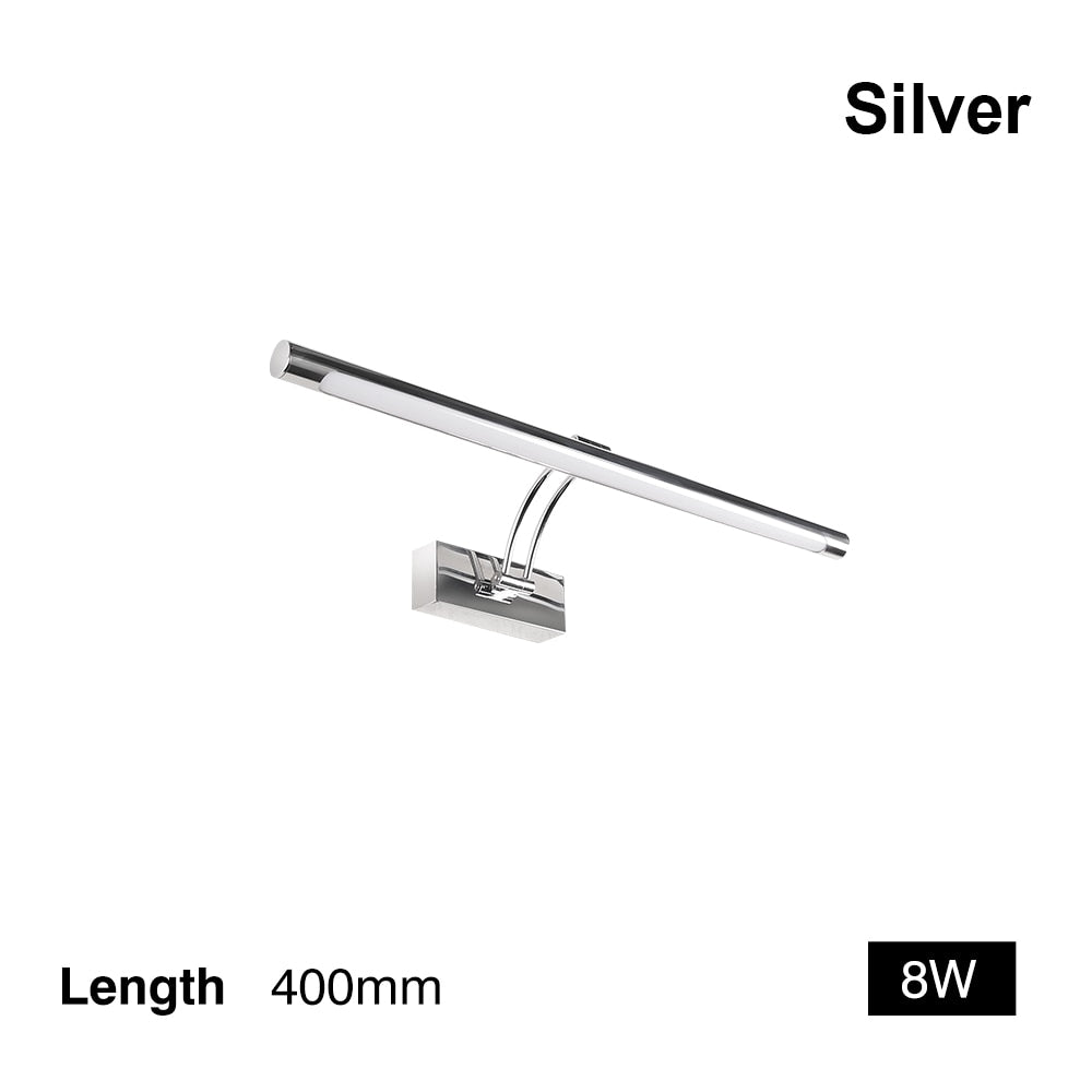 Norvo | 80-100cm LED vegglampe - Moderne svart/sølv veggbelysning til badet, innvendig montert bilde lys